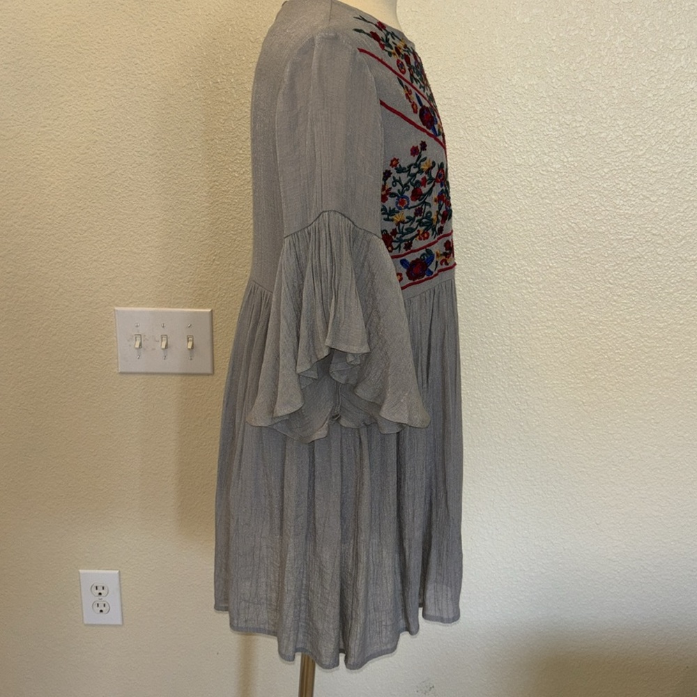 Umgee embroidered accent  all sleeve dress - Picture 4 of 6